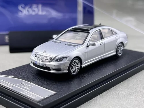 MERCEDES BENZ S65L W221 SILVER 1/64 SCALE DIECAST CAR MODEL BY