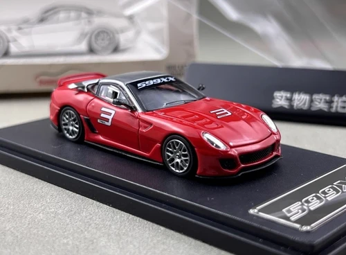 FERRARI 599XX RED #3 HOOD OPENS 1/64 DIECAST CAR BY RHINO MODEL