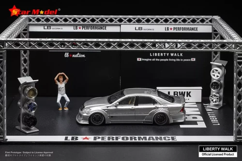 TOYOTA CROWN S180 LBWK LB-NATION SILVER 1/64 DIECAST CAR BY STAR