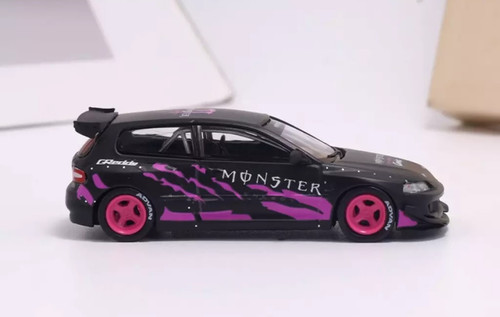 HONDA CIVIC EG6 ROCKET BUNNY MONSTER LIVERY PINK 1/64