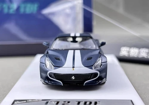 FERRARI F12 TDF TOUR DE FRANCE METALLIC HOOD OPENS 1/64 CAR BY