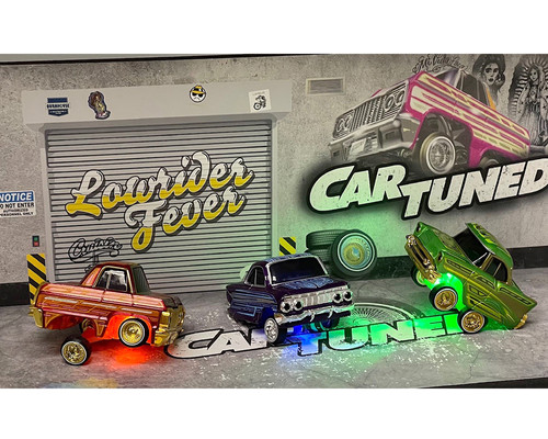 LOWRIDERS LED LIGHT UP CHASSIS SHOW GLOW SET OF 8 S2 1/64 CAR
