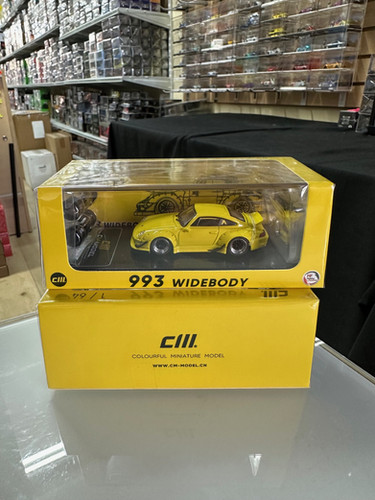PORSCHE 911 993 WIDEBODY WITH EXTRA WHEELS & TAIL 1/64 DIECAST CAR
