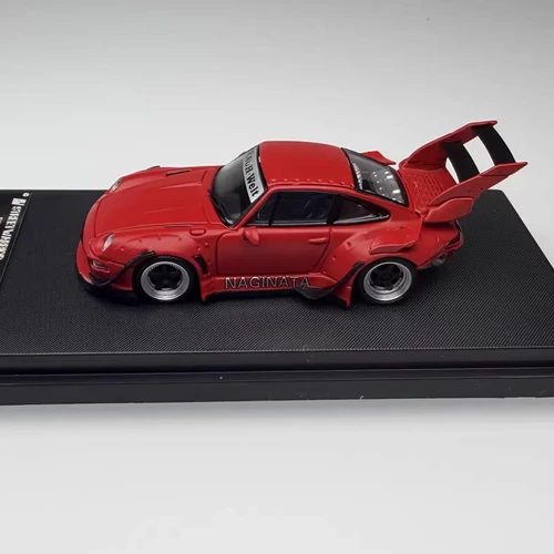 PORSCHE RWB 993 MATTE RED HIGH TAIL NAGINATA 1/64 DIECAST CAR BY