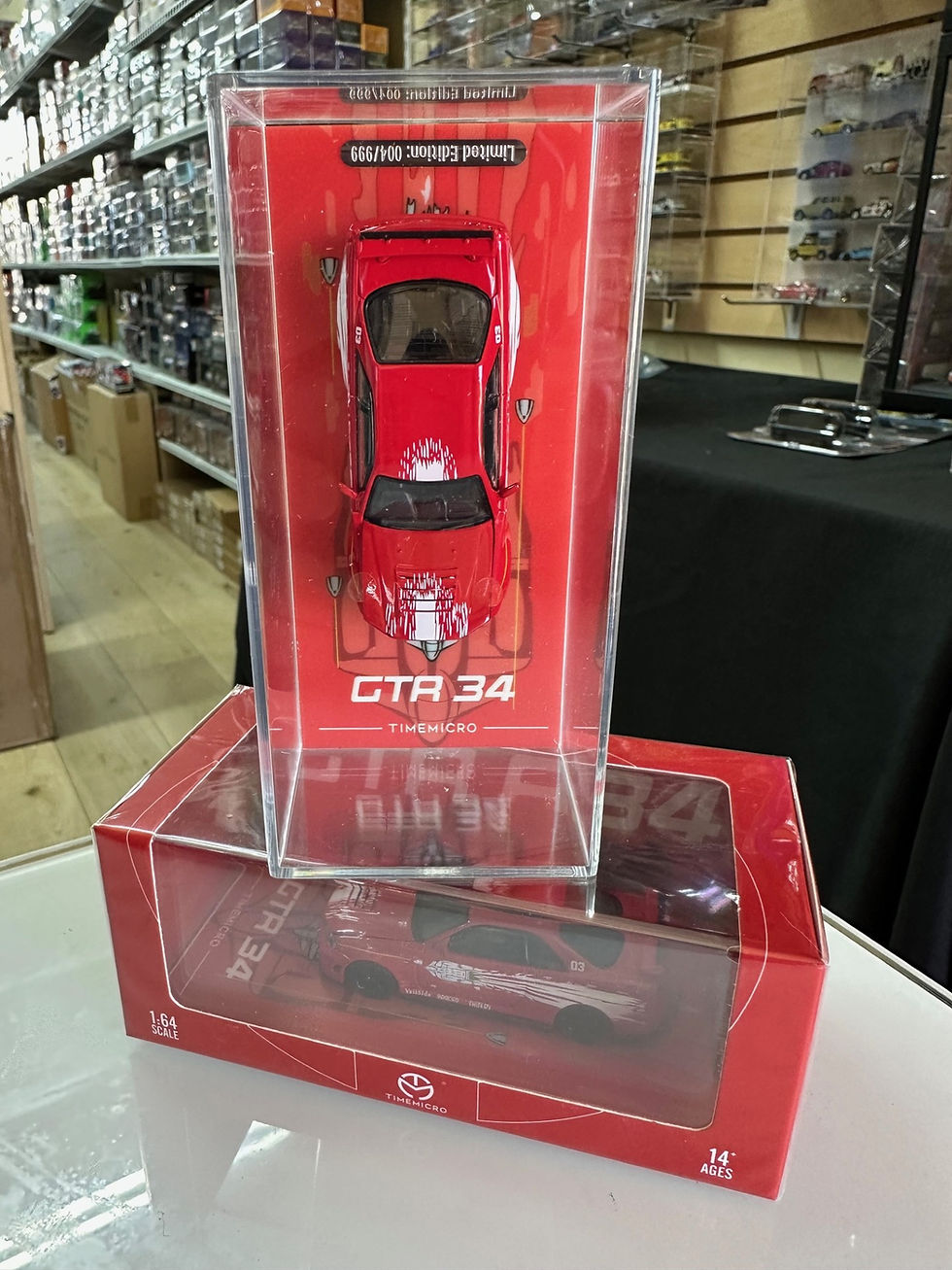 Thumbnail: NISSAN SKYLINE GT-R R34 RED FAST & FURIOUS DOM 1/64 DIECAST CAR BY TIME MICRO