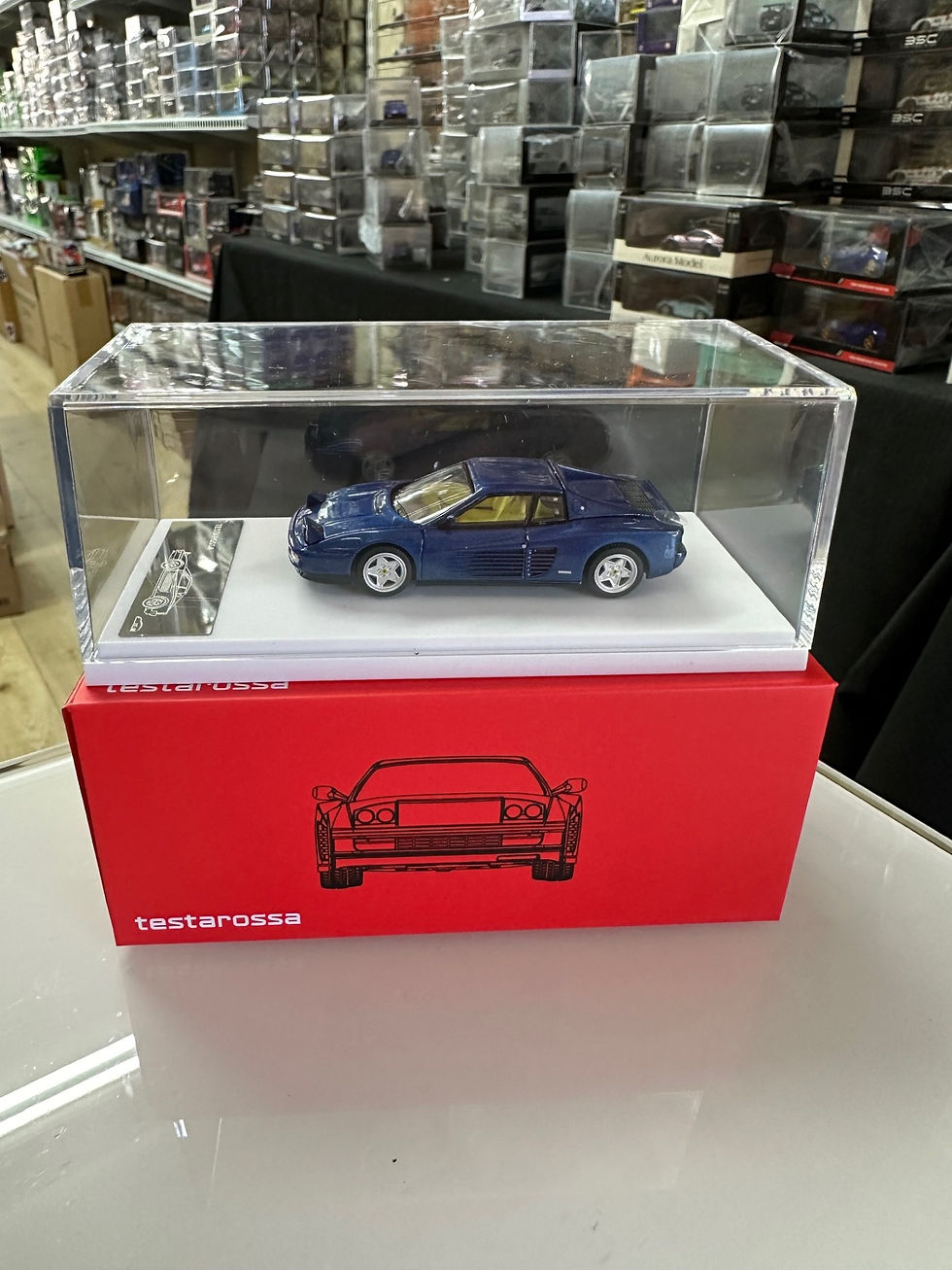Thumbnail: FERRARI TESTAROSSA BLUE HOOD OPENS 1/64 SCALE DIECAST CAR MODEL BY XF MODELS