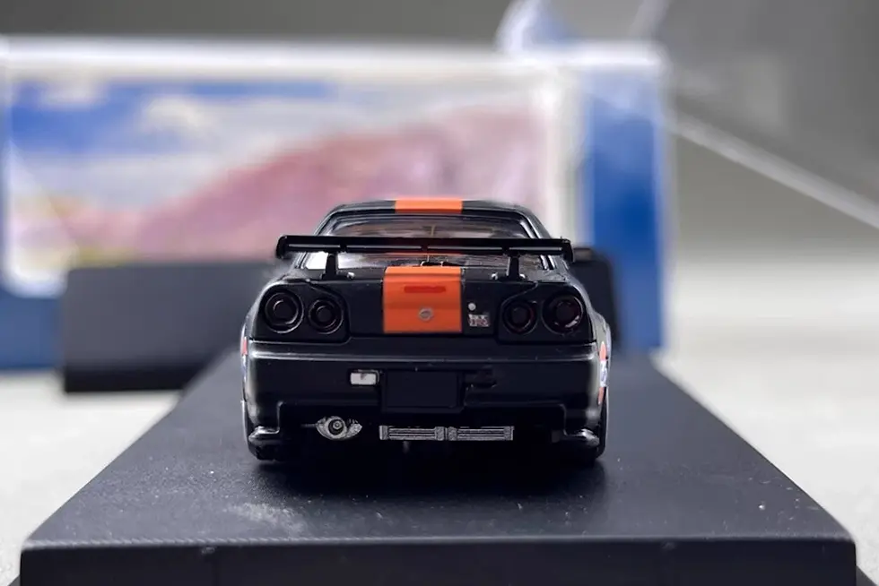 Thumbnail: NISSAN SKYLINE GT-R R34 BLACK GULF LIVERY 1/64 DIECAST CAR BY FUJI MODEL