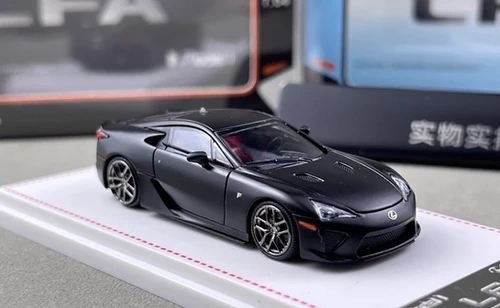 LEXUS LFA LFA10 HOOD OPENS MATTE BLACK 1/64 DIECAST CAR BY MODEL