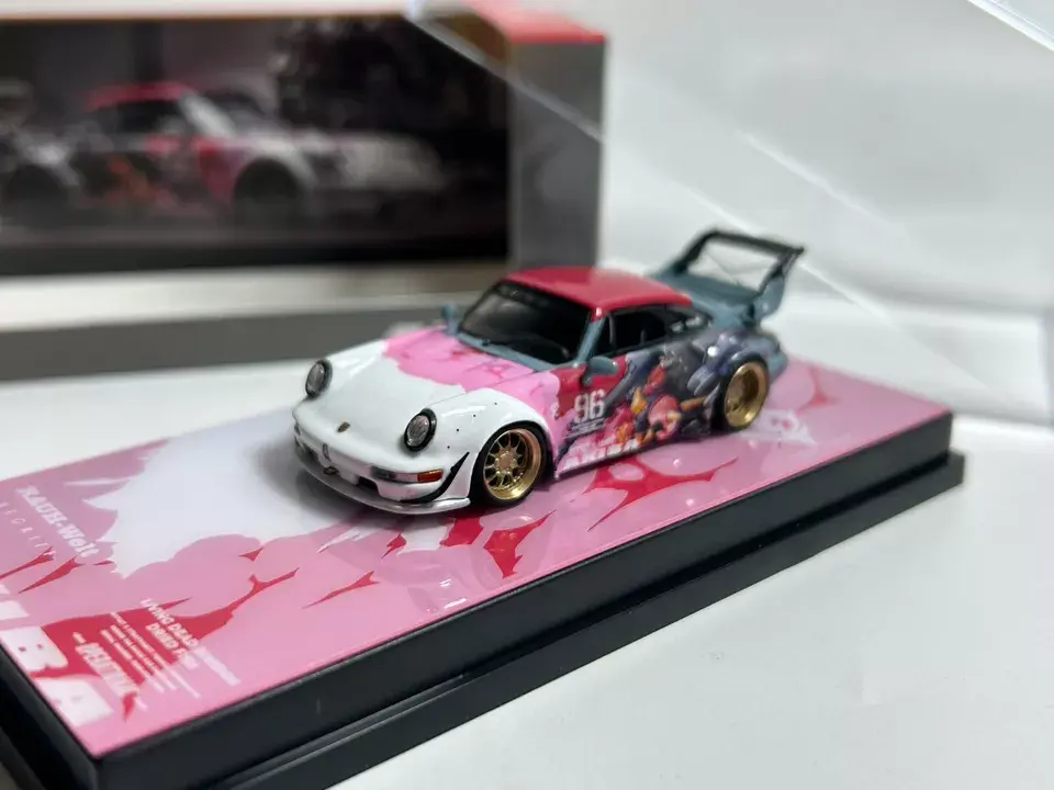 PORSCHE RWB 964 AKIBA ANIME LIVERY 1/64 DIECAST CAR MODEL BY FLAME MODELS
