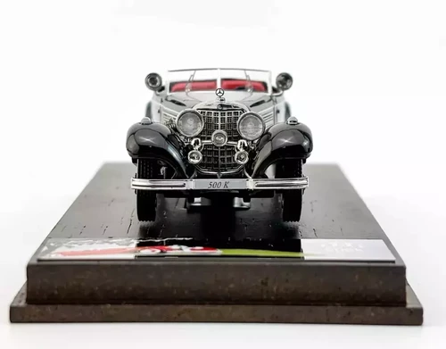 MERCEDES BENZ 500K CONVERTIBLE BLACK 1/64 DIECAST CLASSIC CAR BY