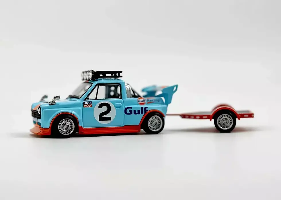 Thumbnail: HONDA N600 PICKUP TRUCK WITH TRAILER GULF 1/64 DIECAST CAR MODEL BY LIBERTY64
