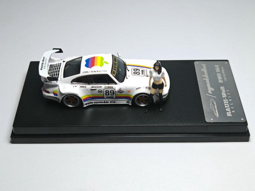 PORSCHE RWB 964 WHITE APPLE WITH FIGURE 1/64 DIECAST CAR BY MY