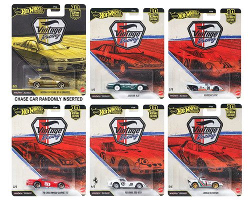 VINTAGE RACING CAR CULTURE 10TH SET OF 5 1/64 DIECAST BY HOT