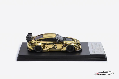 NISSAN SKYLINE GT-R R35 LB 1.5 VERSION LBWK CHROME GOLD 1/64