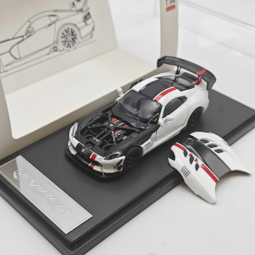 DODGE VIPER ACR VIPER WHITE HOOD COMES OFF 1/64 DIECAST CAR BY