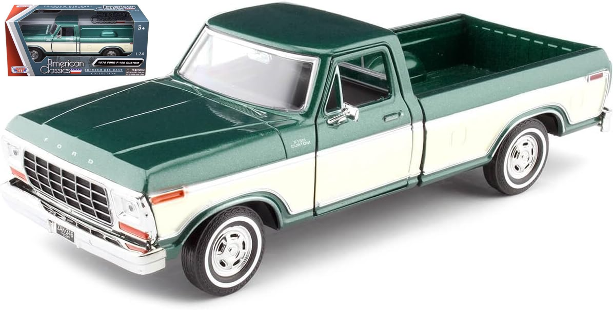 1979 FORD F-150 PICKUP TRUCK GREEN 1/24 SCALE DIECAST CAR MODEL MOTOR MAX 79346