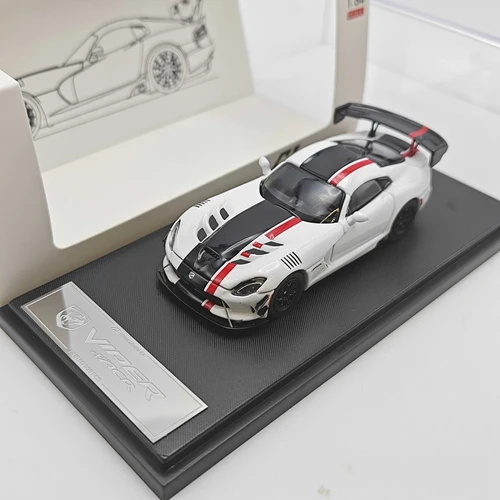 DODGE VIPER ACR VIPER WHITE HOOD COMES OFF 1/64 DIECAST CAR BY