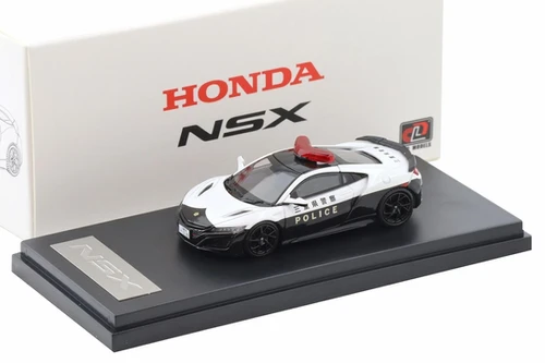 HONDA NSX POLICE BLACK & WHITE RED LIGHT 1/64 DIECAST CAR MODEL BY