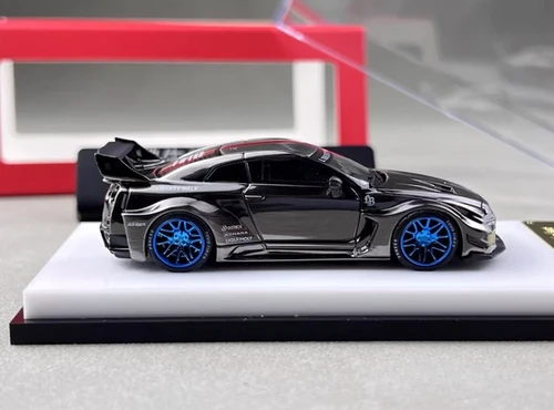 ミニカー MAKEUP 1/43 NISSAN 35GT-RR VER.2 FF-R NISSAN SKYLINE 35GT-RR LBWK CHROMED BLACK BRUSHED 1/64 CAR MY