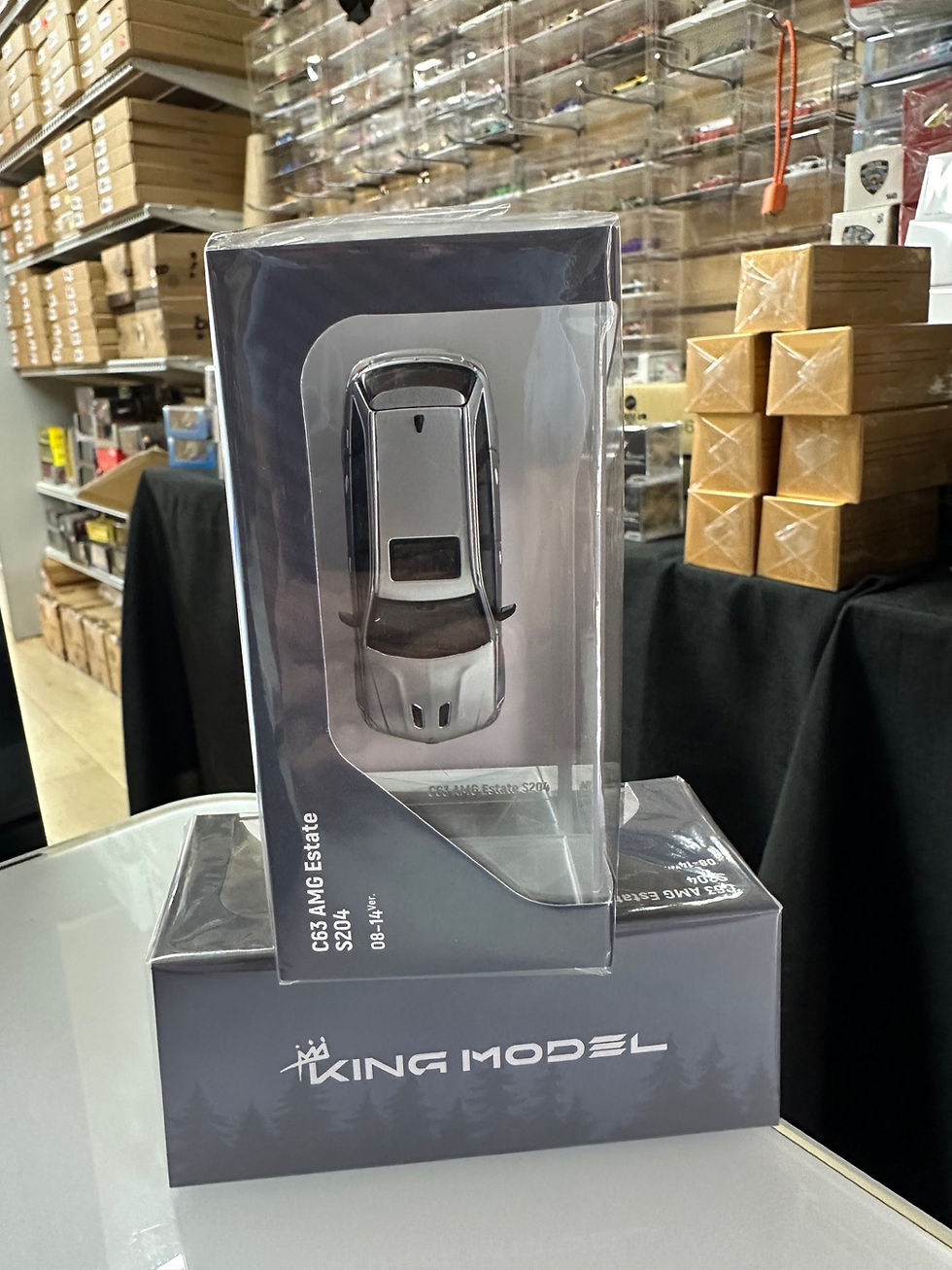 Thumbnail: MERCEDES BENZ C63 AMG ESTATE WAGON SILVER 1/64 DIECAST CAR BY KING MODELS
