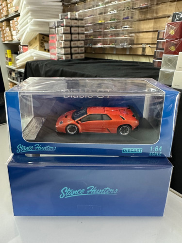ジョニー LAMBORGHINI DIABLO GT 1998 HOOD OPENS ORANGE 1/64 DIECAST CAR BY