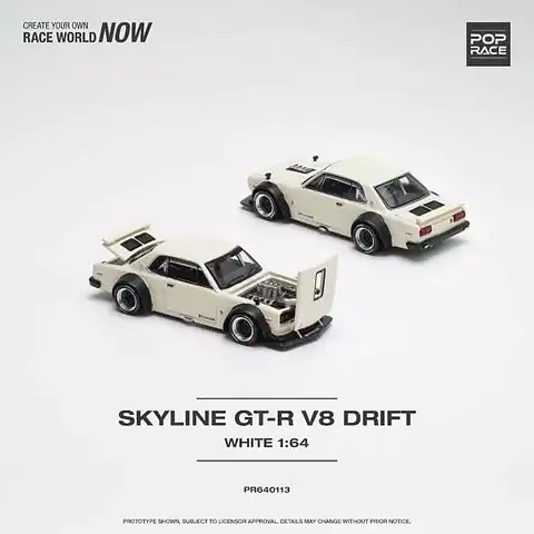 NISSAN SKYLINE GTR V8 DRIFT HAKOSUKA 1/64 DIECAST CAR MODEL BY POP