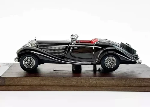 MERCEDES BENZ 500K CONVERTIBLE BLACK 1/64 DIECAST CLASSIC CAR BY