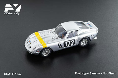 FERRARI 250 GTO 1964 TDF CHASSIS SILVER 1/64 DIECAST BY