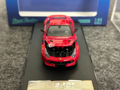FERRARI F12 TDF RED HOOD OPENS 1/64 DIECAST CAR MODEL BY STANCE