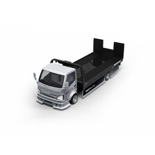 H300 FLATBED TRANSPORT TRAILER TOW TRUCK IWRACING 1/64 DIECAST BY