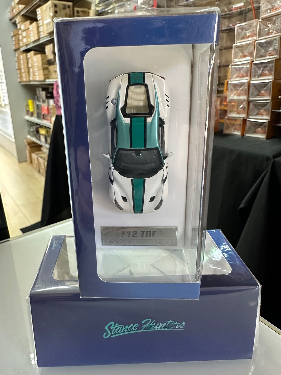 Thumbnail: FERRARI F12 TDF TAILOR MADE VERDE SCURO HOOD OPENS 1/64 CAR BY STANCE HUNTERS
