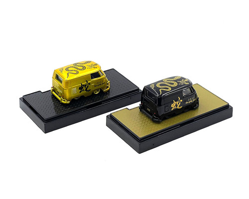 1960 VOLKSWAGEN KOMBI VAN BUS SET OF 2 2025 YEAR OF SNAKE 1/64 BY