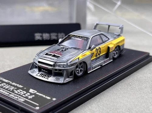NISSAN SKYLINE GT-R ER34 LBWK VARNISH HOOD OPEN1/64 DIECAST CAR BY