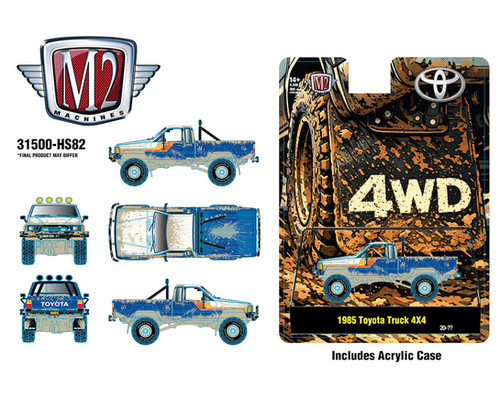 1985 TOYOTA TRUCK 4X4 OFF ROAD BLUE MUDDY HOBBY EXC 1/64 M2