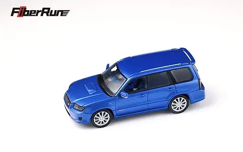 SUBARU FORESTER SG9 STI VERSION WAGON BLUE 1/64 DIECAST CAR BY