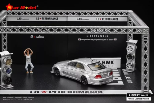 TOYOTA CROWN S180 LBWK LB-NATION SILVER 1/64 DIECAST CAR BY STAR