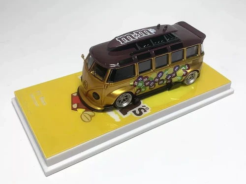 VOLKSWAGEN T1 BUS KOMBI VAN WITH SURFBOAARD M&M 1/64 DIECAST CAR