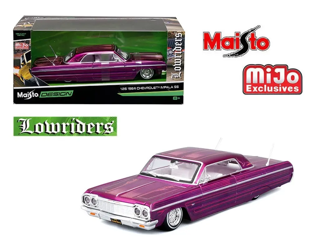 1964 CHEVROLET IMPALA SS LOWRIDER PURPLE 1/24 DIECAST CAR MODEL BY MAISTO 32547
