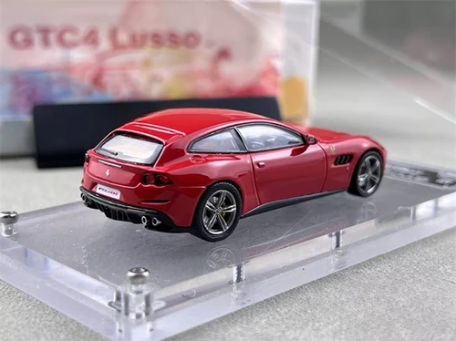 FERRARI GTC4 LUSSO ROSSO CORSA RED HOOD OPENS 1/64 DIECAST CAR BY