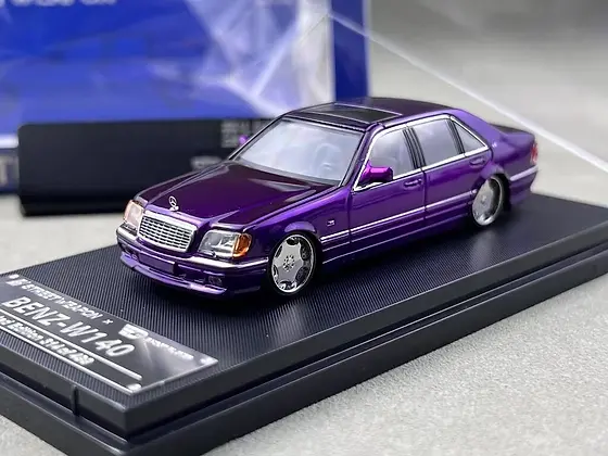 【レア限定】STREET WEAPON Mercedes Benz W140 MERCEDES BENZ S600 W140 PURPLE 1/64 DIECAST CAR MODEL BY STREET