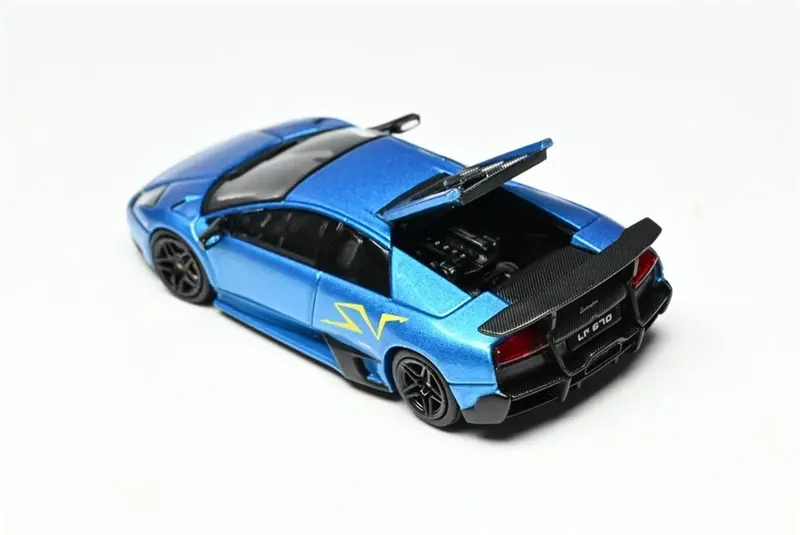 Thumbnail: LAMBORGHINI MURCIELAGO LP670 SV BLUE REAR OPENS 1/64 DIECAST CAR BY HIGH REV