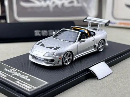 TOYOTA SUPRA A80 BOMEX TARGA CONVERTIBLE SILVER1/64 DIECAST CAR BY