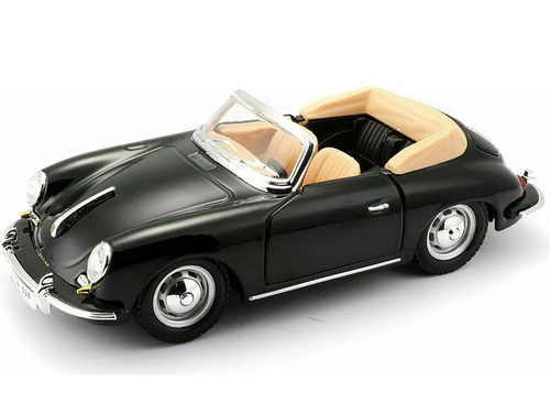 1961 PORSCHE 356 B CABRIOLET BLACK 1/24 DIECAST CAR MODEL BY