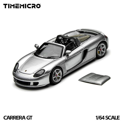 PORSCHE CARRERA GT SILVER SPYDER & CLOSED ROOF 1/64 DIECAST CAR BY