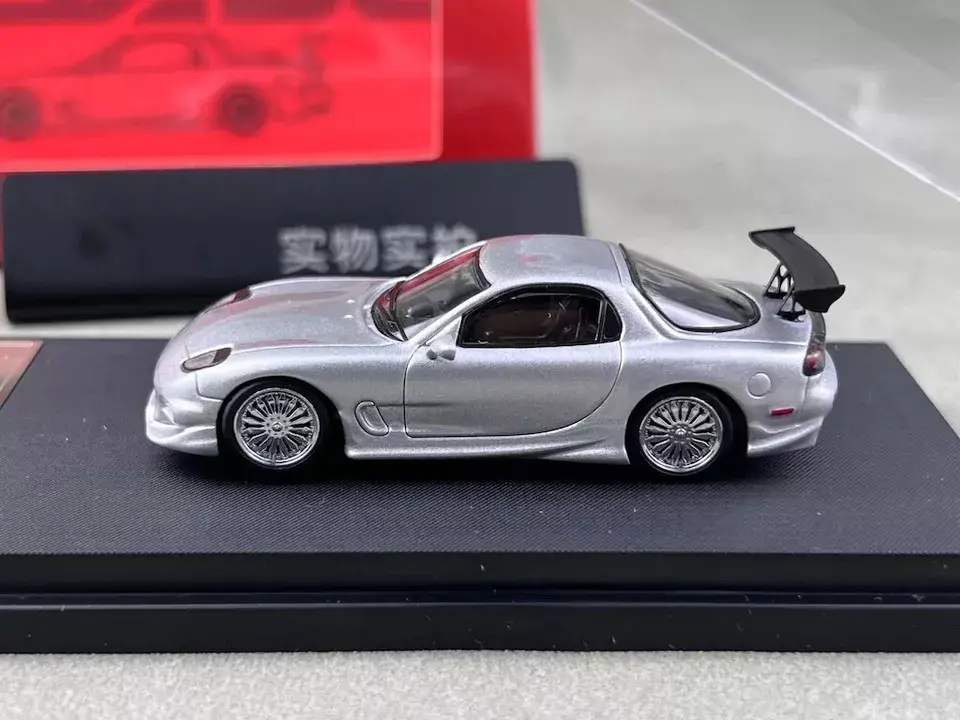 MAZDA RX-7 VEILSIDE SILVER 1/64 SCALE DIECAST CAR MODEL BY