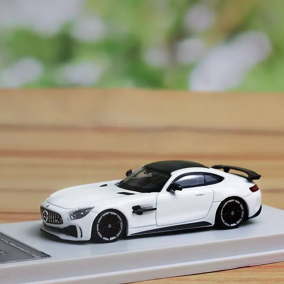 Thumbnail: MERCEDES BENZ AMG GTR WHITE 1000 MADE 1/64 DIECAST CAR MODEL BY MJ MODELS