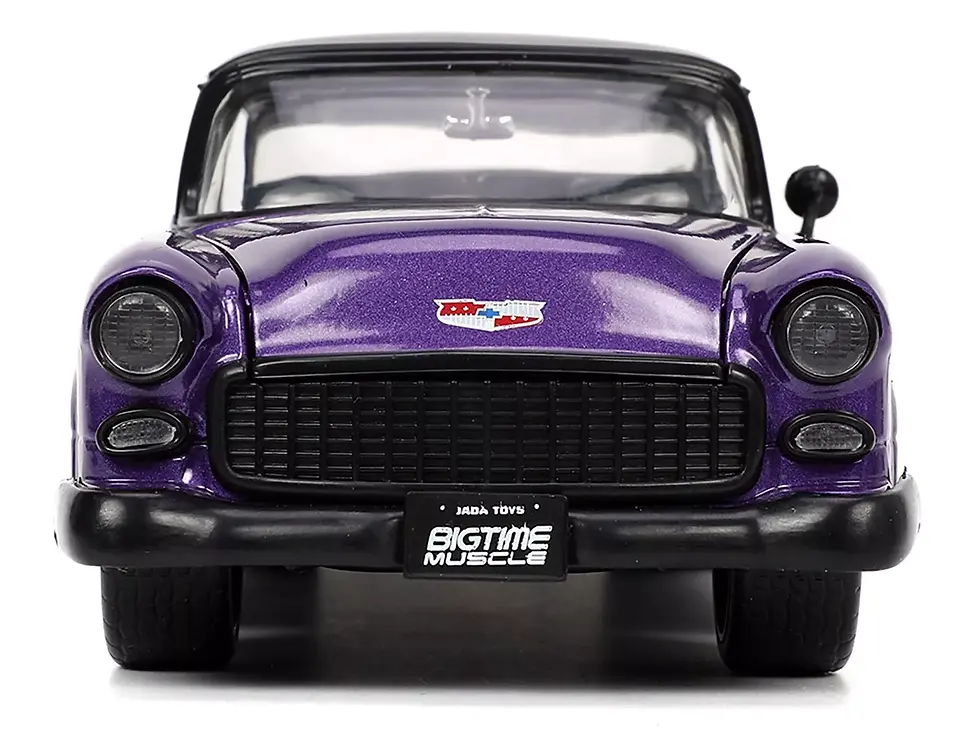 Thumbnail: 1955 CHEVROLET BEL AIR #24 PURPLE & MATT BLACK 1/24 DIECAST MODEL BY JADA 32699