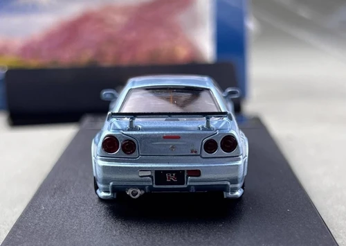 NISSAN SKYLINE GT-R R34 NISMO Z-TUNE HI END ICE BLUE 1/64 DIECAST