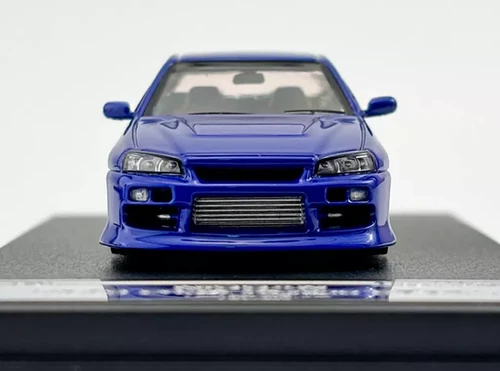 NISSAN SKYLINE GT-R ER34 URAS BLUE 1/64 SCALE DIECAST CAR MODEL BY