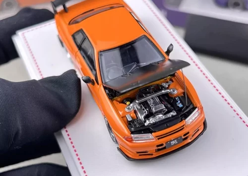 NISSAN SKYLINE GT-R R32 NISMO S-TUNE HOOD OPENS 1/64 DIECAST CAR